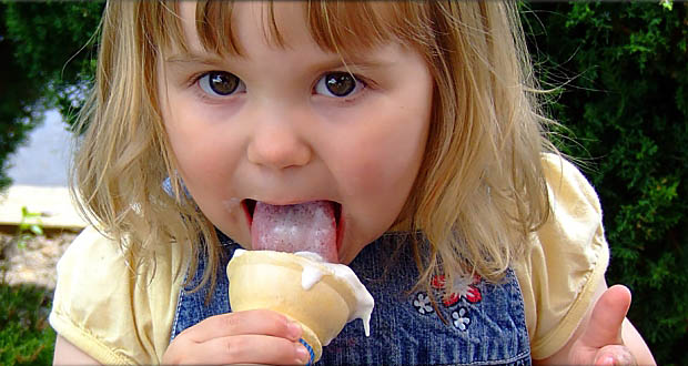 child eating ice cream