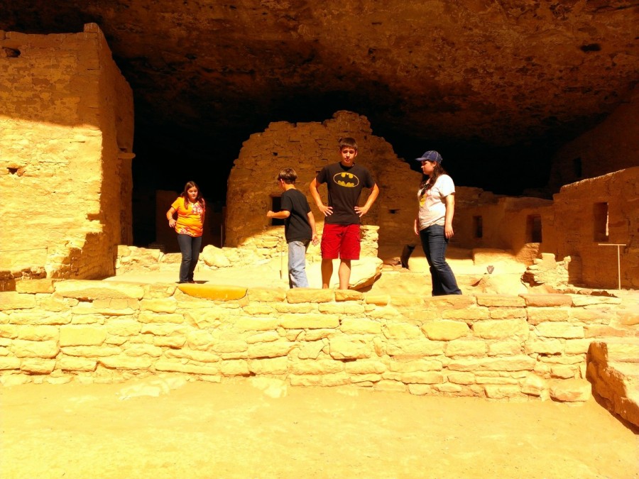 At the ancient cliff dwellings in Mesa Verde National Park