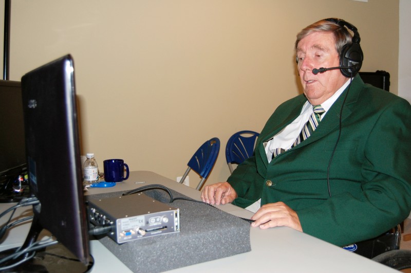 Mr. Bruce Clark records a lecture for students enrolled in Seton’s History Program. He has recorded over 100 to date!