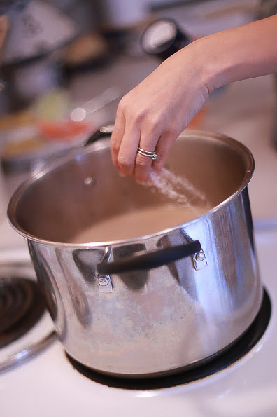 Easy Mexican Black Bean Soup Recipe – Simple Kitchen Series! by Abby Sasscer | Adding Flakes, Showing Consistency (Photograph by Caroline Meyers Photography)