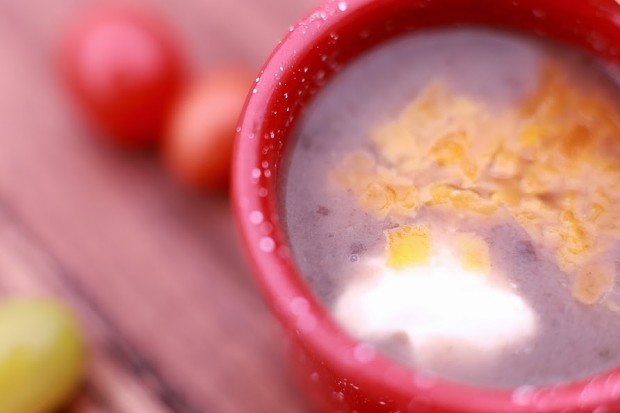 Easy Mexican Black Bean Soup Recipe – Simple Kitchen Series! by Abby Sasscer | Black Bean Soup with Sour Cream, Cheese & Quesadilla (Photograph by Caroline Meyers Photography)