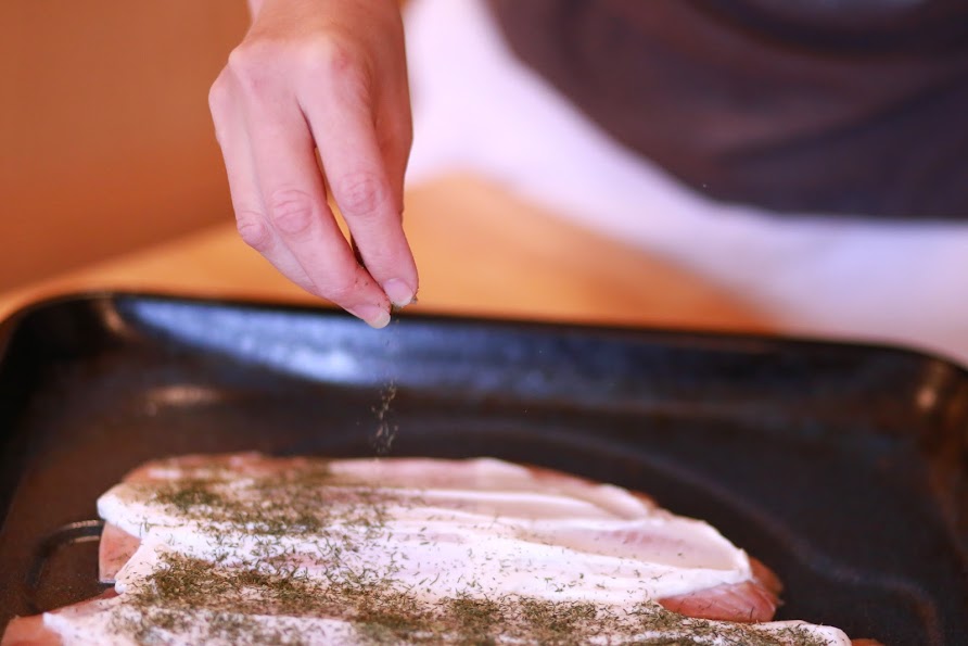 Easy Salmon with Creamy Dill Sauce - Simple Kitchen Series - by Abby Sasscer | Sprinkling Done