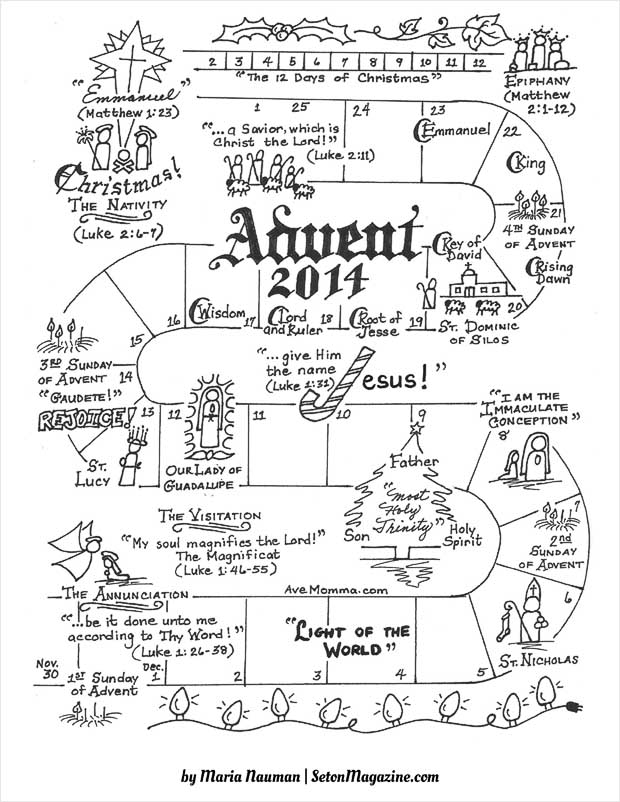 Follow the Days of Advent! Free Advent Activity - by Maria Nauman