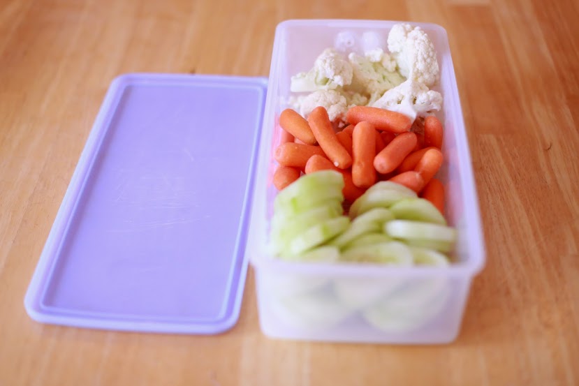 8 Simple Ways To Add More Fruits and Veggies To Your Family’s Diet - by Abby Sasscer | Veggies in a Tupperware