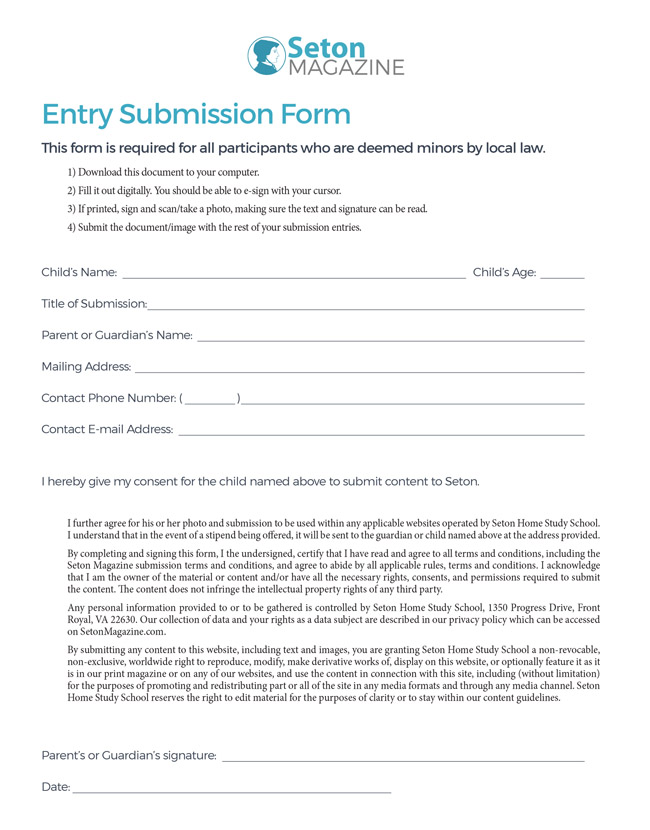 Seton Entry Form